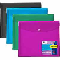 Avery Letter, A4 Recycled Filing Envelope 450 Sheets Capacity - Plastic, Polypropylene - Black, Aqua, Sage, Plum - 0% Recycled - 4 / Pack (73556)