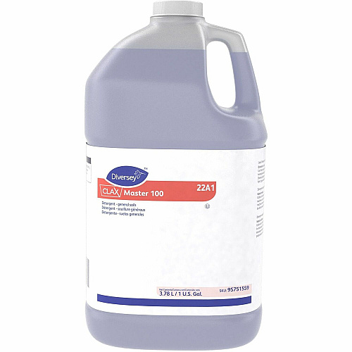 Diversey Clax Master 100 22A1 For Fabric, Industry, Home - Concentrate - Liquid - 125.1 fl oz (3.9 quart) - 7 pH - Kosher, Odorless, Heavy Duty, Phosphate-free - Clear Blue (95751559)