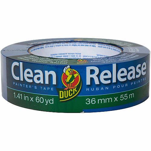 Duck Clean Release Blue Painter's Tape 60 yd Length x 1.41" Width x 5.6 mil Thickness - 3" Core - Matte - Blue - Crepe Paper Backing - Synthetic Rubber Adhesive - UV Resistant - For Paint, Glass, Wood, Metal, Indoor, Outdoor - 16 / Pack (284373)