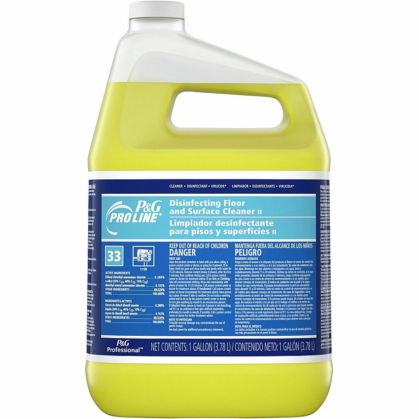Proline PRO LINE Pro Line Floor&Surface Cleaner II For Floor, Hard Surface - Concentrate - Spray - 128 fl oz (4 quart) - Clean & Fresh Scent - Recommended For: Bacteria Remover, Soil Remover, Fungi Remover, Mold Remover, Mildew Remover - pH Neutra (02039)
