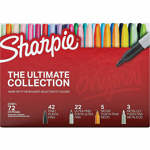 Sharpie Ultimate Permanent Marker Fine Marker Point - Assorted Ink - 72 / Box (2199816)