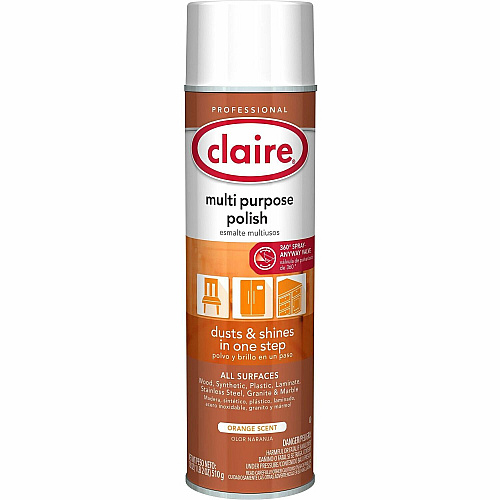 Claire Citra Gloss All Surface Duster/Polish 18 fl oz (0.6 quart) - No-wax - Tennessee Orange - 1 Each (CL814)