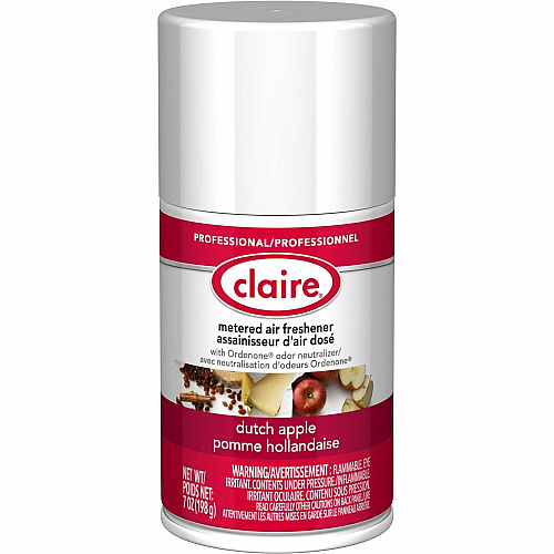 Claire Metered Air Freshener with Ordenone Aerosol - 6000 ft³ - 7 fl oz (0.2 quart) - Dutch Apple - 30 Day - Odor Neutralizer - 12 / Carton (CL104CT)