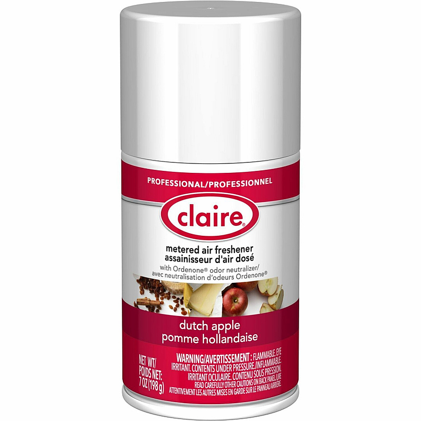 Claire Metered Air Freshener with Ordenone Aerosol - 6000 ft³ - 7 fl oz (0.2 quart) - Dutch Apple - 30 Day - Odor Neutralizer - 12 / Carton (CL104CT)