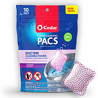 O-Cedar PACS Hard Floor Cleaner Concentrate - Crisp Citrus Scent - Streak-free, Chemical-free, Ammonia-free, Bleach-free, Paraben-free, Resealable - Multi - 10 / Pack (172402)