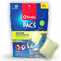 O-Cedar PACS Hard Floor Cleaner Concentrate - Crisp Citrus Scent - Streak-free, Chemical-free, Ammonia-free, Bleach-free, Paraben-free, Resealable - Multi - 10 / Pack (172400)