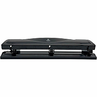 Business Source Nonadjustable 3-Hole Punch 10 Sheet - 1/4" Punch Size - Round Shape - Black (BSN65655)