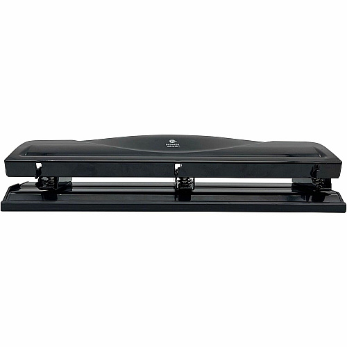 Business Source Nonadjustable 3-Hole Punch 10 Sheet - 1/4" Punch Size - Round Shape - Black (BSN65655)