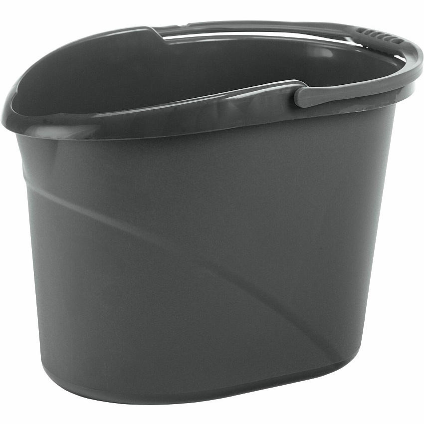 O-Cedar Easy Pour Bucket 3 gal - Splash Resistant, Durable, Handle - Plastic - Gray - 1 Each (152592)