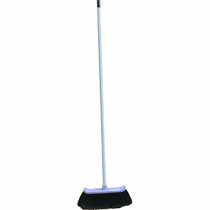 Vileda Professional Industrial Curved Block Broom 48" Handle Length - Black - 1 Each (134732)
