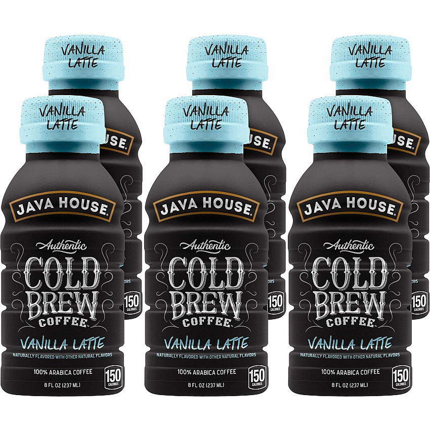 Java House Cold Brew Milk Vanilla Latte Bottles 8 fl oz - Vanilla Latte - 6 / Box (FA10E080)