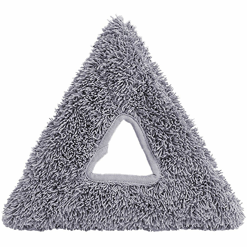 Unger Stingray Glass Washing Pads Triangle - Washing, Glass, Cleaning - Dirt Remover, Grime Remover - MicroFiber - Gray - 5 / Carton (SRPD2CT)