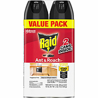 Raid Ant & Roach Killer Spray Spray - Kills Cockroaches, Ants, Silverfish, Water Bugs, Palmetto Bug, Carpet Beetle, Earwig, Spider, Lady Beetle, Black Widow Spider - 1.09 lb - Red - 2 Pack - 6 / Carton (386225CT)