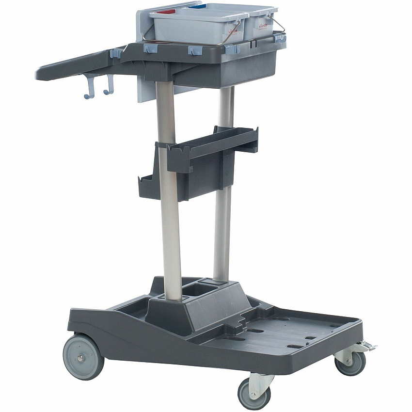 Vileda Professional VoleoPro Cart 4 Casters - Plastic, Aluminum, Anodized Aluminum, Steel - 4.80" Width x 7.99" Depth x 17.83" Height - Gray - 1 Each (143724)
