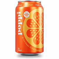 Poppi Orange-Flavored Prebiotic Soda Ready-to-Drink - 12 fl oz (355 mL) - Orange - 12 / Carton (50003)