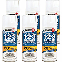 Rust-Oleum Bulls Eye 1-2-3 Water-Based Primer White - 13 fl oz - 6 / Carton (2008CT)