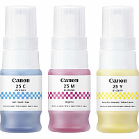 Canon GI-25 Ink Bottles Inkjet - Cyan, Magenta, Yellow - 3000 Pages - 37 mL - 3 / Pack (6277C002)