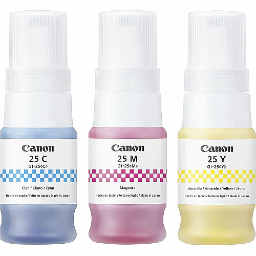 Canon GI-25 Ink Bottles Inkjet - Cyan, Magenta, Yellow - 3000 Pages - 37 mL - 3 / Pack (6277C002)