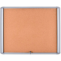 MasterVision Water-Resistant Enclosed Corkboard 30" Board Height x 26.50" Board Width x 0.70" Board Depth - Light Brown Cork Surface - Water Resistant - Gray Anodized Aluminum Frame - 32" Height x 27" Width - 1 Each (VT340601760)