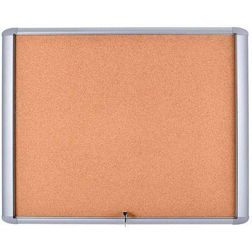 MasterVision Water-Resistant Enclosed Corkboard 30" Board Height x 26.50" Board Width x 0.70" Board Depth - Light Brown Cork Surface - Water Resistant - Gray Anodized Aluminum Frame - 32" Height x 27" Width - 1 Each (VT340601760)