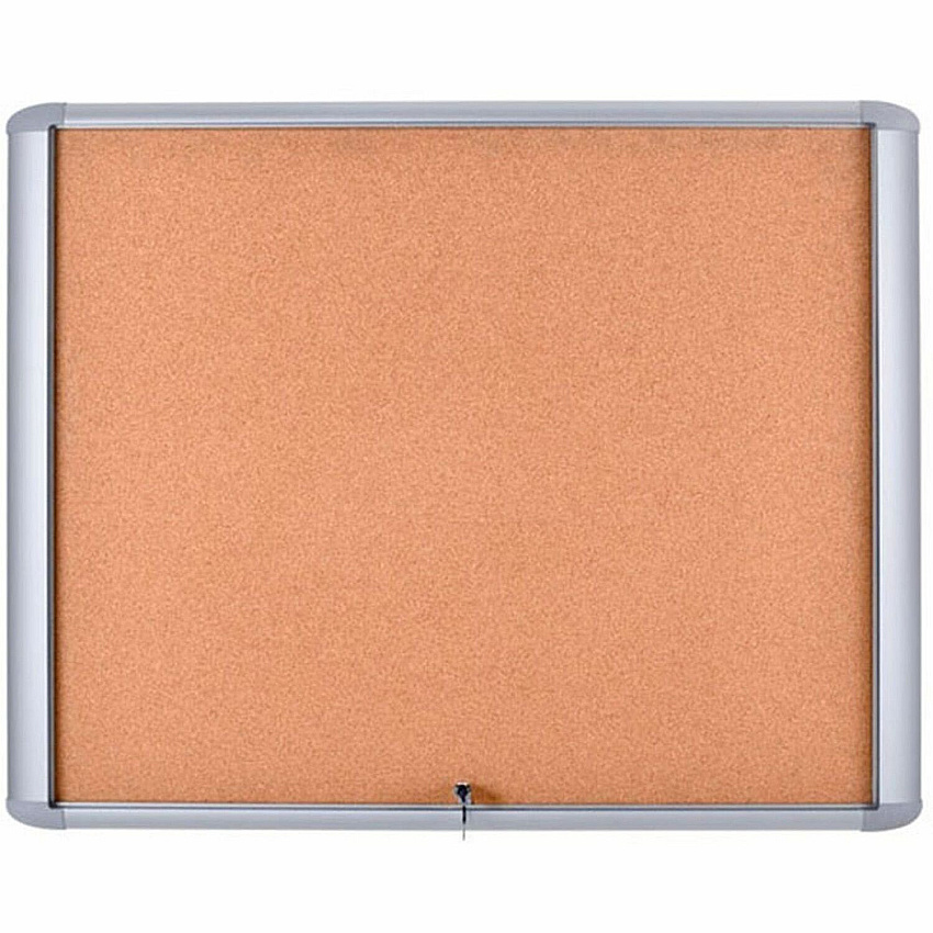 MasterVision Water-Resistant Enclosed Corkboard 30" Board Height x 26.50" Board Width x 0.70" Board Depth - Light Brown Cork Surface - Water Resistant - Gray Anodized Aluminum Frame - 32" Height x 27" Width - 1 Each (VT340601760)