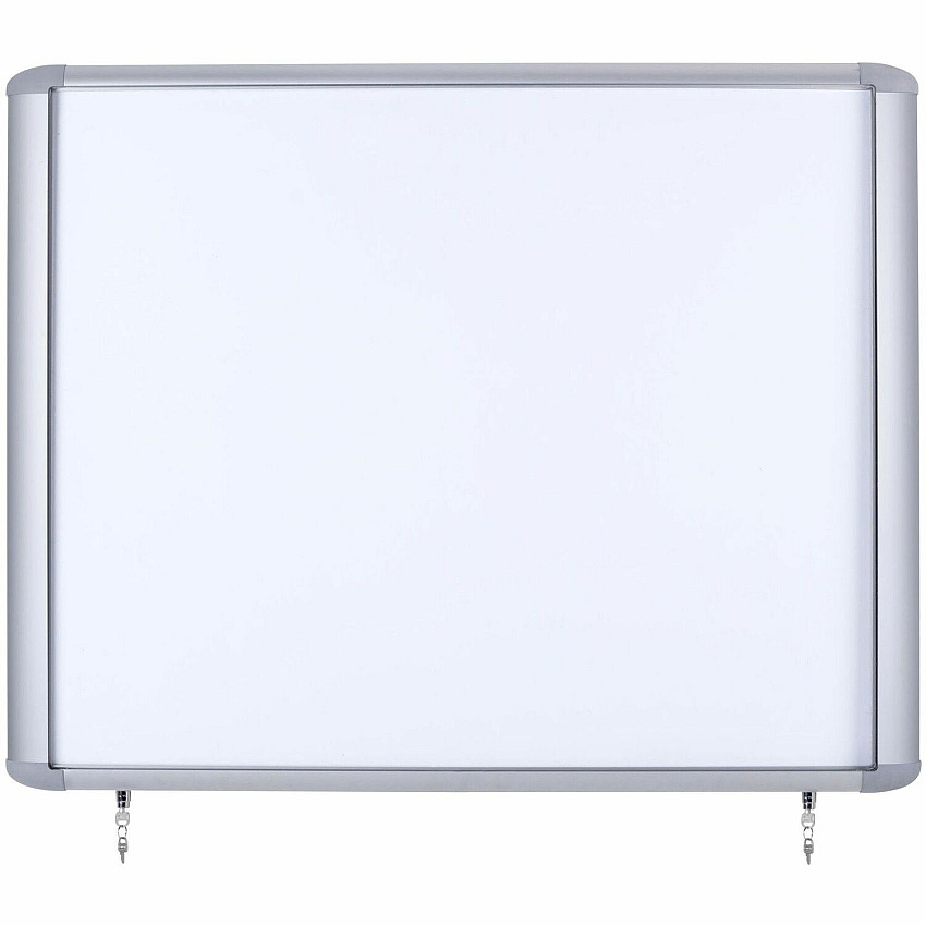MasterVision Water-Resistant Enclosed Dry-Erase Board 40" (3.3 ft) Width x 38.3" (3.2 ft) Height - White Lacquered Steel Surface - Anodized Aluminum Aluminum Frame - Rectangle - Magnetic - 1 Each (VT380609760)