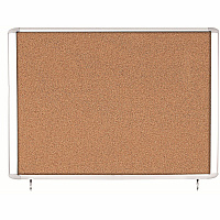 MasterVision Water-Resistant Enclosed Corkboard 47" Board Height x 38.30" Board Width x 0.70" Board Depth - Light Brown Cork Surface - Water Resistant - Gray Anodized Aluminum Frame - 48" Height - 1 Each (VT380601760)