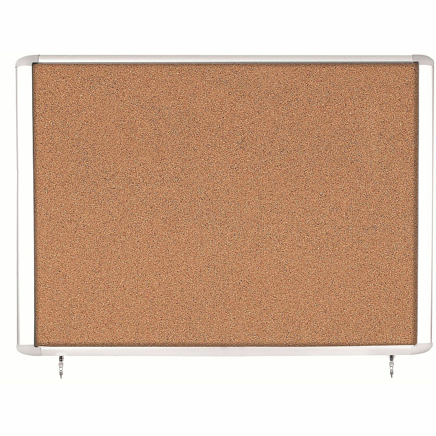MasterVision Water-Resistant Enclosed Corkboard 47" Board Height x 38.30" Board Width x 0.70" Board Depth - Light Brown Cork Surface - Water Resistant - Gray Anodized Aluminum Frame - 48" Height - 1 Each (VT380601760)