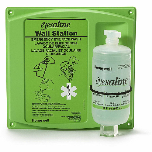 Medline Saline Eyewash Station 1 quart - Green - Durable, Tamper Resistant, Dust Resistant, Debris Resistant (SPV462000CT)