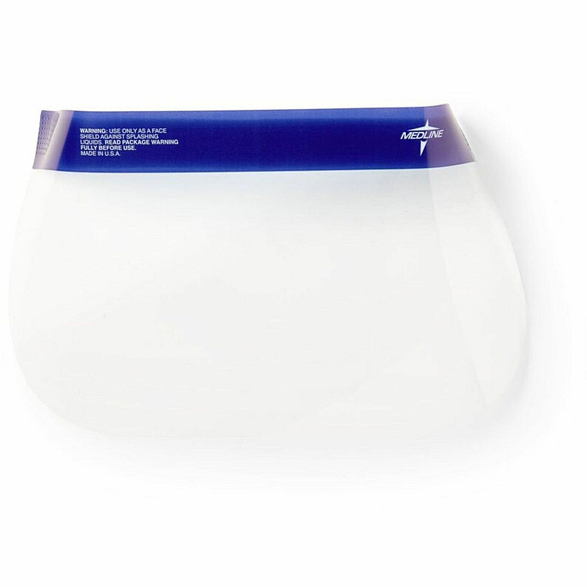 Medline Disposable Full-Length Face Shields Fog, Splash Protection - Foam, Elastic - Disposable, Lightweight, Anti-fog, Latex-free - 24 / Box (NONFS300)