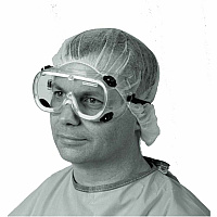 Medline Standard Fluid-Protection Lab Goggles Recommended for: Eye, Laboratory - Large - Fluid Protection - Elastic - Clear - Vented, Impact Resistant, Latex-free - 36 / Carton (NON24776CT)