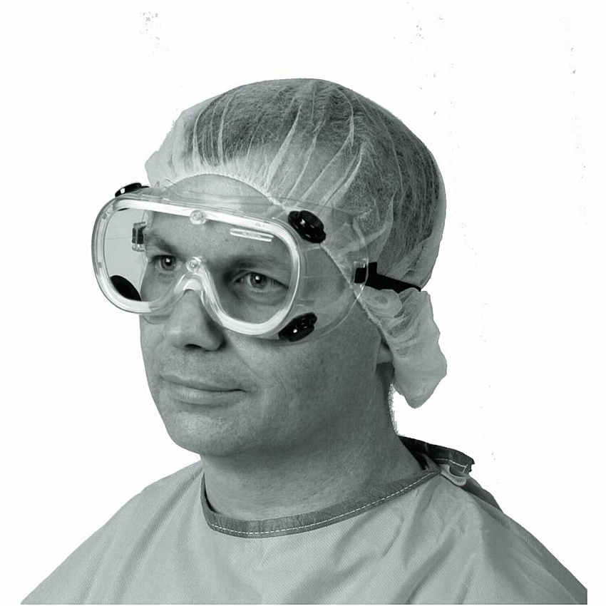 Medline Standard Fluid-Protection Lab Goggles Recommended for: Eye, Laboratory - Large - Fluid Protection - Elastic - Clear - Vented, Impact Resistant, Latex-free - 36 / Carton (NON24776CT)
