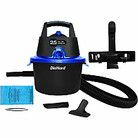 DieHard 2.5-Gallon 2.5 HP Wet/Dry Vacuum 2.50 gal - Crevice Tool, Pick-up Tool, Filter - Wet Surface, Dry Surface - 10 ft Cable Length - 4 ft Hose Length - Rich Black (DH7000201)
