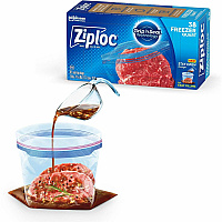 Ziploc&reg; Grip n' Seal Freezer Bags Medium Size - 1 quart Capacity - 7.43
