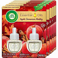 Air Wick Apple Scented Oil Oil - 0.6 fl oz (0 quart) - Apple Cinnamon Medley - 60 Day - Long Lasting - 2/Pack - 6 / Carton (95499CT)