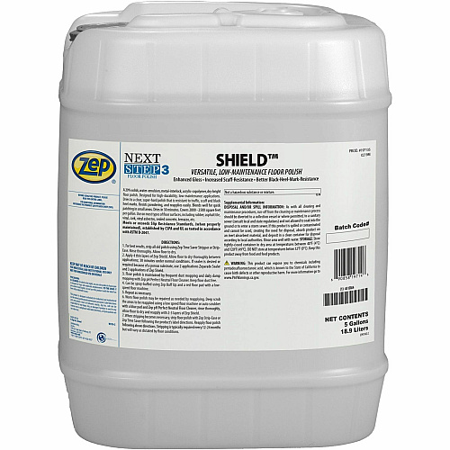 Zep Commercial SHIELD Floor Polish For Floor, Multipurpose - 640 fl oz (20 quart) - Water Based, Durable, Scuff Resistant, Black Mark Resistant, Slip Resistant - Milky White - 1 Each (197135)
