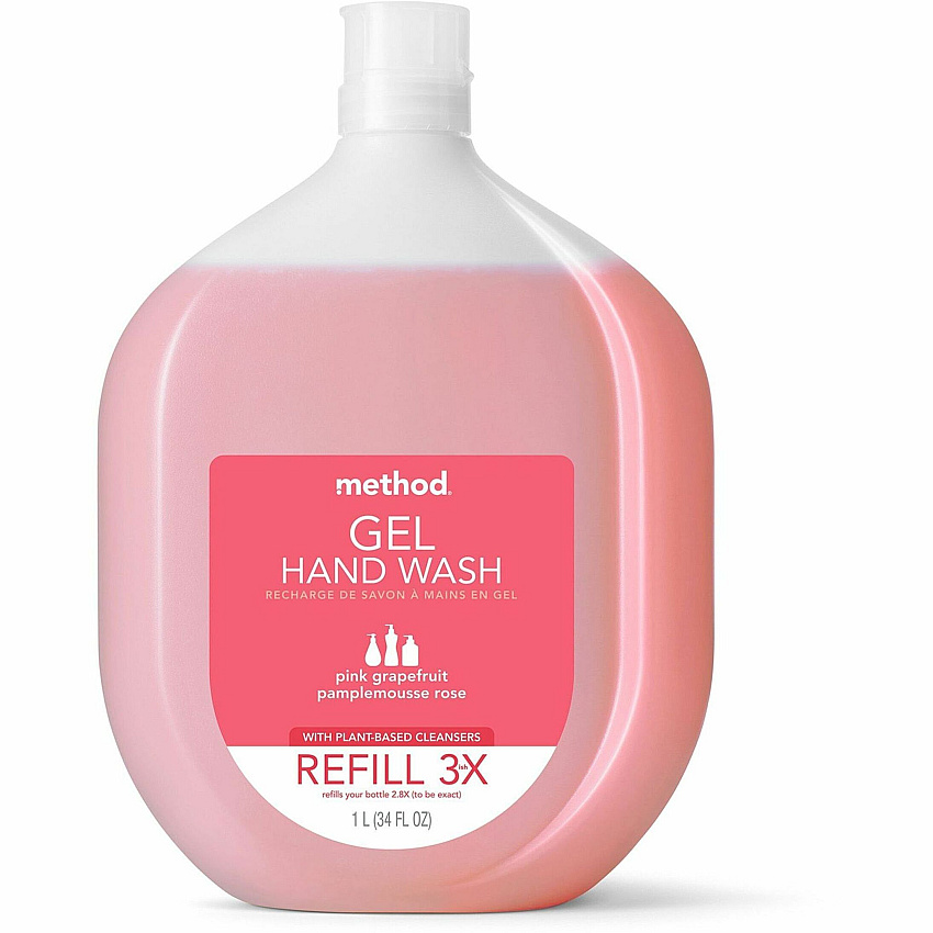 Method Pink Grapefruit Gel Hand Wash Pink Grapefruit ScentFor - Bottle Dispenser - Hand - Light Pink - Refillable, Cruelty-free, Paraben-free, Phthalate-free - 1 Each (327772)