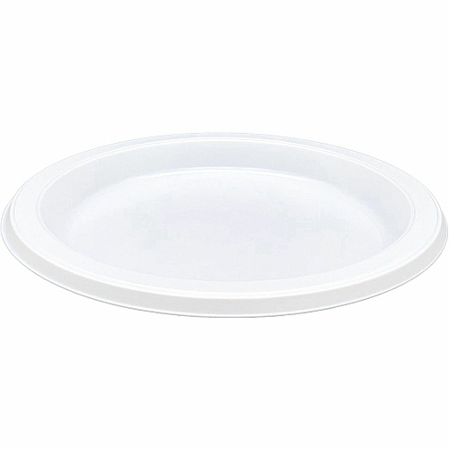 Genuine Joe 7" Disposable Plastic Plates Picnic, Party, Breakroom - Disposable - White - Plastic Body - Round - 125/Pack - 8 / Carton (GJO10331CT)