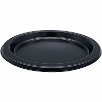 Genuine Joe Disposable Plastic Plate Picnic, Party, Breakroom - Disposable - Black - Plastic Body - Round - 125/Pack - 8 / Carton (GJO10332CT)