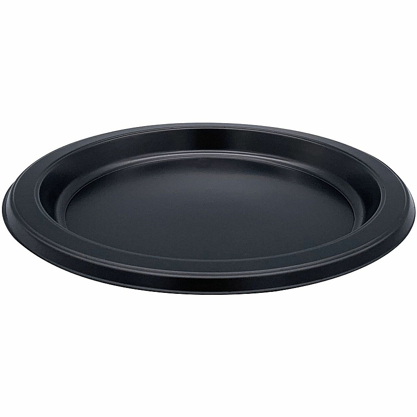 Genuine Joe Disposable Plastic Plate Picnic, Party, Breakroom - Disposable - Black - Plastic Body - Round - 125/Pack - 8 / Carton (GJO10332CT)