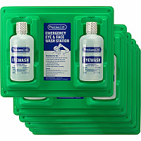 First Aid Only Twin-Bottle Eyewash Station 1 quart - Wall Mountable - 6 / Carton (24300CT)