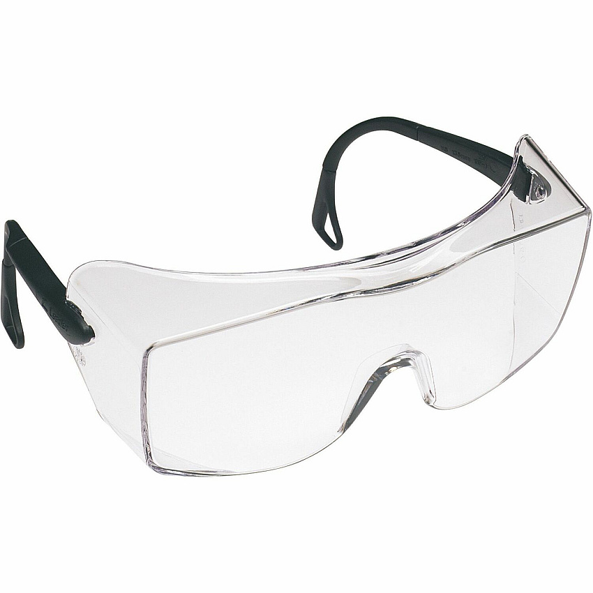3M OX Over-The-Glasses Protective Eyewear Recommended for: Eye, Workplace - Fog, UVA, UVB, UVC Protection - Polycarbonate - Black - Anti-fog, Over-the-Glasses (OTG), Anti-scratch, Comfortable, Adjustable Temple, Impact Resistant - 20 / Cart (1216600000CT)