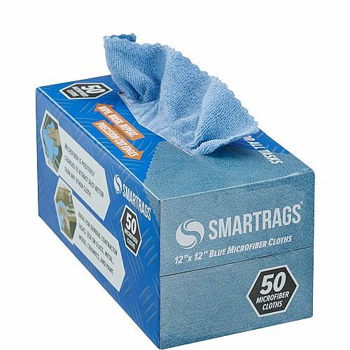 Monarch Smart Rags Microfiber Cloths For Automotive, Office, Healthcare, Household, Garage, Breakroom, Hospital, Industry - Reusable, Streak-free, Lint-free, Dirt Resistant, Grime Resistant - Blue - 50 / Box (M950B)