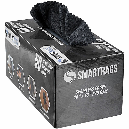 Monarch Smart Rags Microfiber Cloths For Institutional, Automotive, Office, Healthcare, Household, Garage, Breakroom, Factory, Hospital - Heavy Duty, Reusable, Streak-free, Lint-free, Dirt Resistant, Grime Resistant - Black - 50 / Box (M930BK)