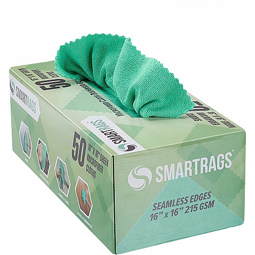 Monarch Smart Rags Microfiber Cloths For Automotive, Office, Healthcare, Household, Garage, Breakroom, Factory, Hospital, Industry, Nursing Home - Reusable, Streak-free, Lint-free, Dirt Resistant, Grime Resistant - Green - 50 / Box (M931G)