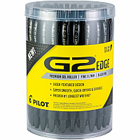 G2 Edge Gel Pen 0.7 mm Fine Pen Point - Refillable - Black Ink - Gel-based - Tungsten Carbide Tip - 36 / Pack (15955)