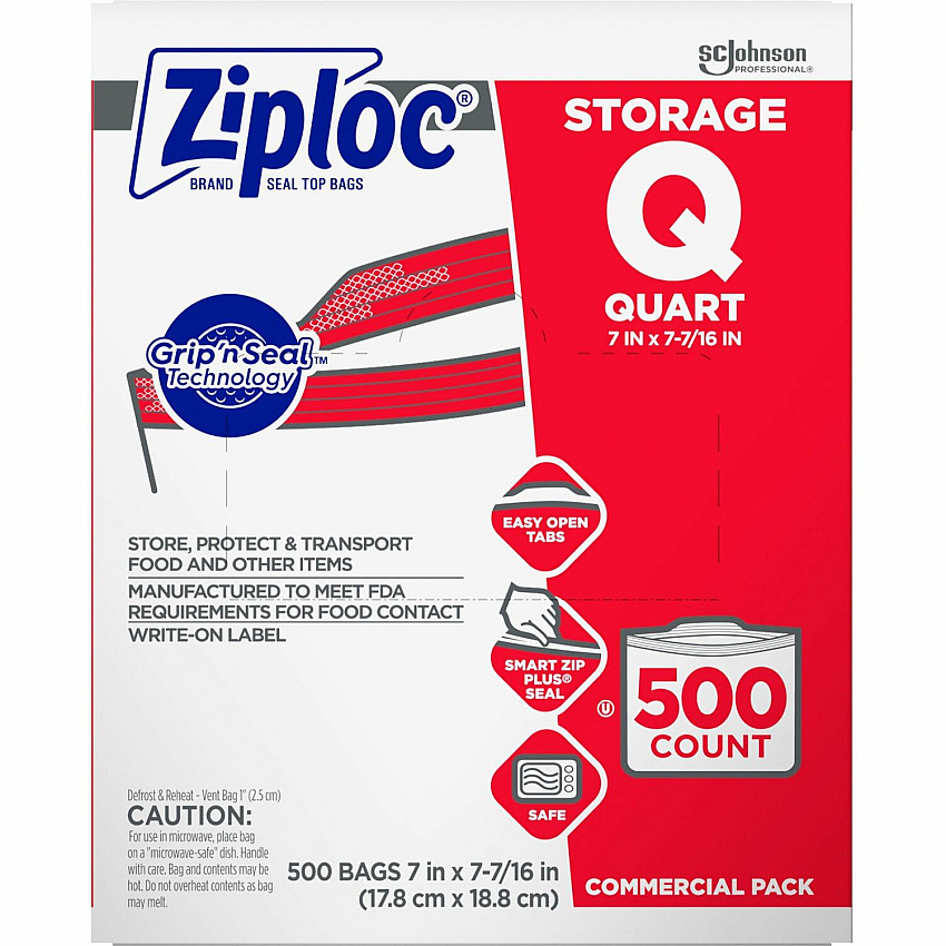 Ziploc 1 Quart Storage Bags Medium Size (364899)