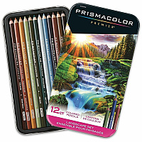 Prismacolor Premier Soft Core Colored Pencil Sets Tuscan Red, Pumpkin Orange, Goldenrod, Light Sap Green, Olive Green, Peacock Green, Cloud Blue, Light Cerulean Blue, Indigo Blue, Chestnut, Light Umber, ... Lead - 12 / Pack (2023753)