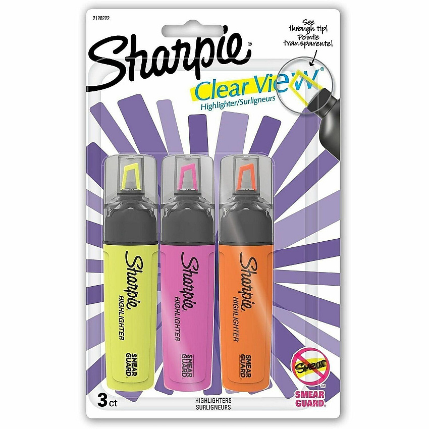 Sharpie Clear View Highlighter Assorted Ink - 3 / Pack (2128222)