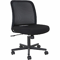 NuSparc Armless Task Chair Fabric Seat Material - Black - 1 Each (CH302MNBK)